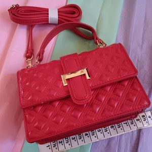 Cute red purse bag handbag with 2 handle options  shoulder strap